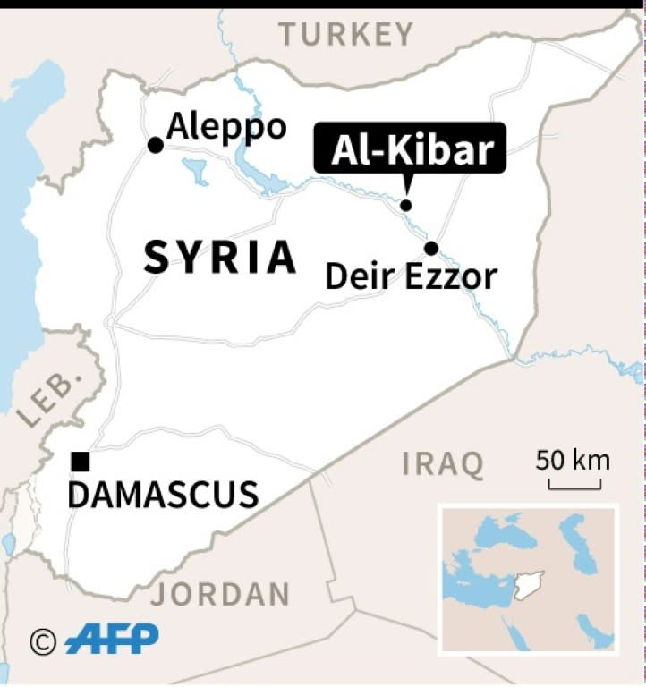 Map of Syria locating the site of a suspected secret former nuclear reactor site at Al-Kibar, which the Israeli army has acknowledged destroying more than 10 years ago in a lightning strike