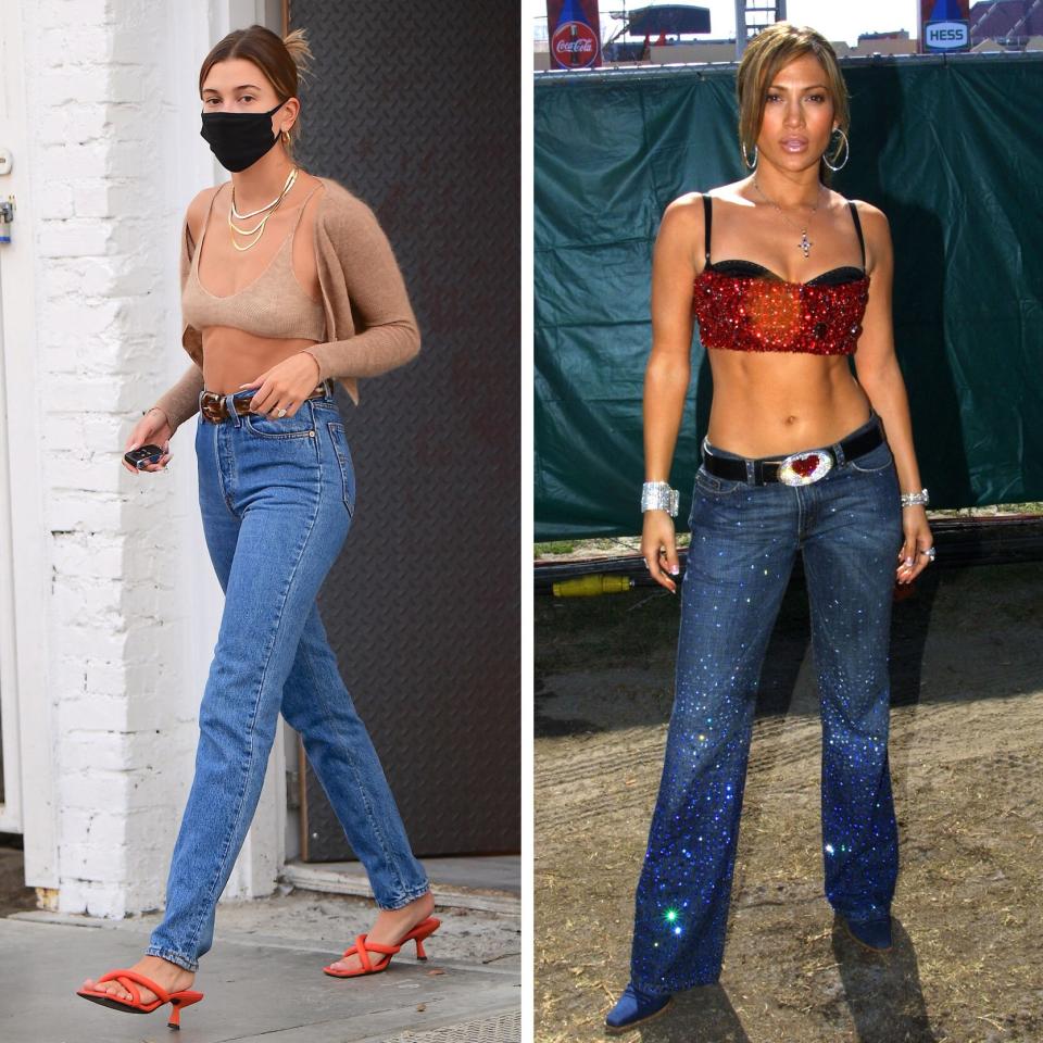 Hailey Bieber and Jennifer Lopez Style