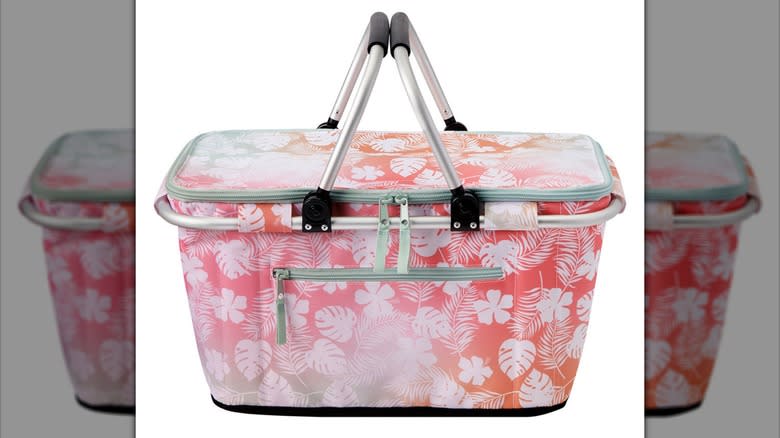 Pink floral basket cooler