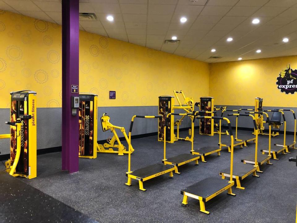 30 minute workout zone equipment in the renovated Seaboard Commons Planet Fitness. The gym is located on Seaboard St. in Myrtle Beach, near Sam’s Club and Target. January 30, 2023.