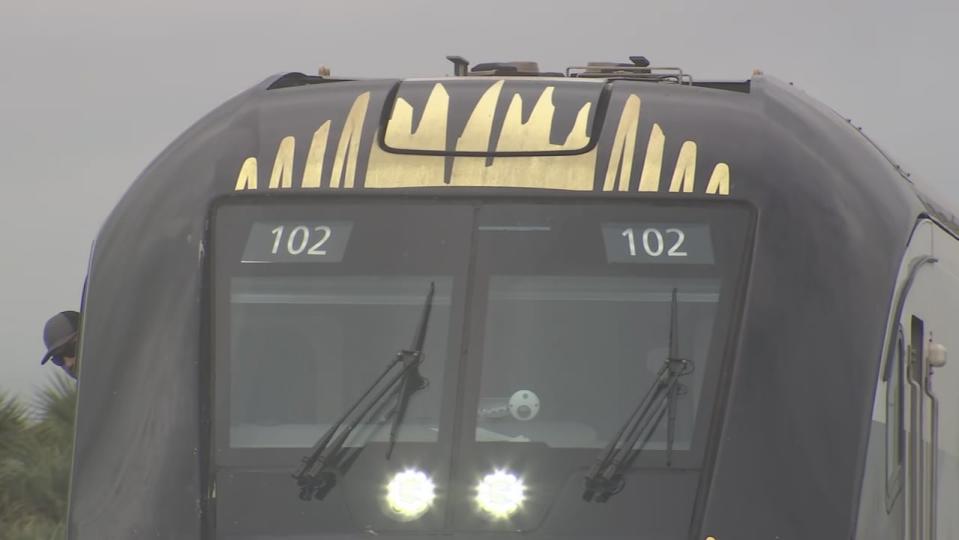 A Brightline train struck an SUV that was on the railroad tracks Friday afternoon, killing one person -- just two days after a Brightline train crashed into another vehicle on the tracks at the same crossing, the Melbourne Police Department said.