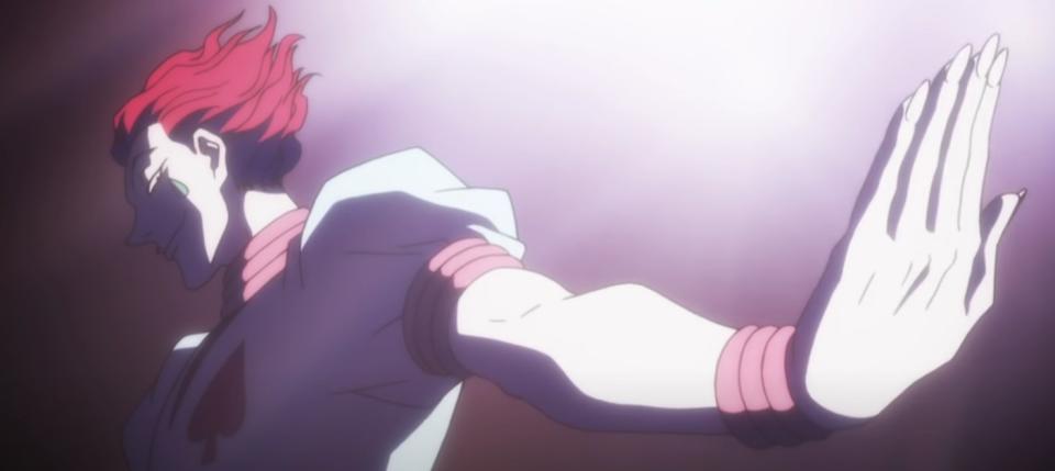 Hisoka stretching his arm out