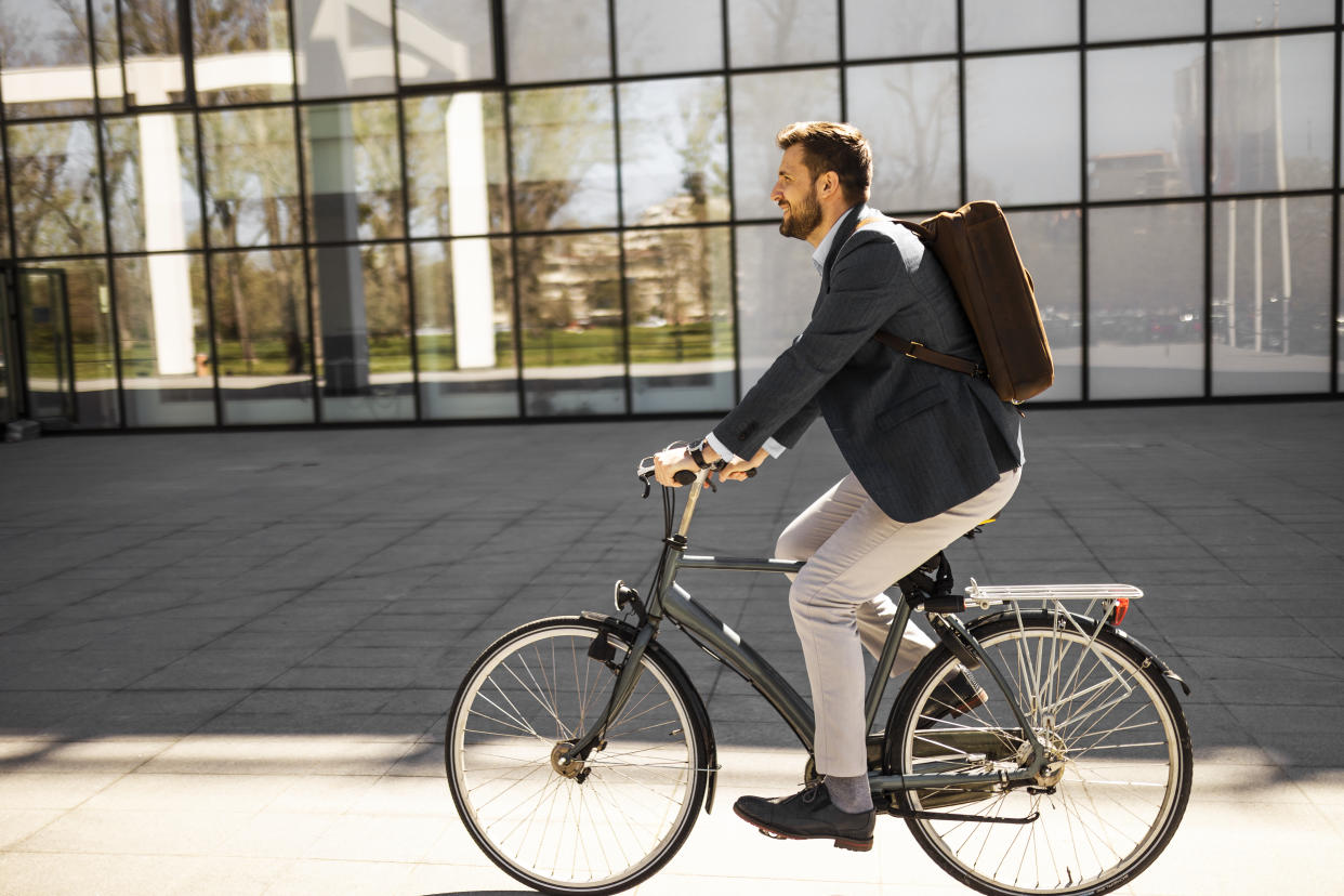 Man riding a bike