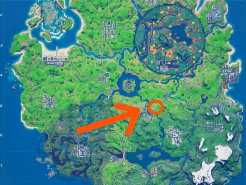 The approximate location of the witch brooms on the current ‘Fortnite’ mapEpic Games