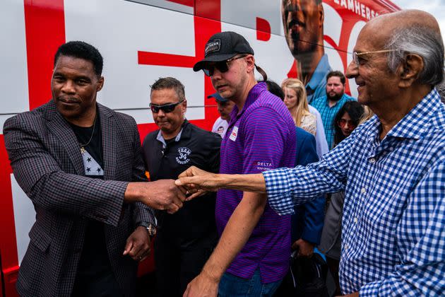 Georgia GOP Senate candidate Herschel Walker, a strong opponent of abortion, is on the defensive after reports that he paid for an ex-girlfriend's abortion. (Photo: Demetrius Freeman/The Washington Post via Getty Images)