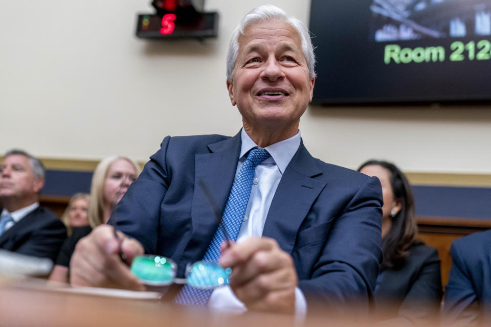 JPMorgan Chase & Co. Chairman and CEO Jamie Dimon appears before a House Committee on Financial Services Committee hearing on "Holding Megabanks Accountable: Oversight of America's Largest Consumer Facing Banks" on Capitol Hill in Washington, Wednesday, Sept. 21, 2022. (AP Photo/Andrew Harnik)