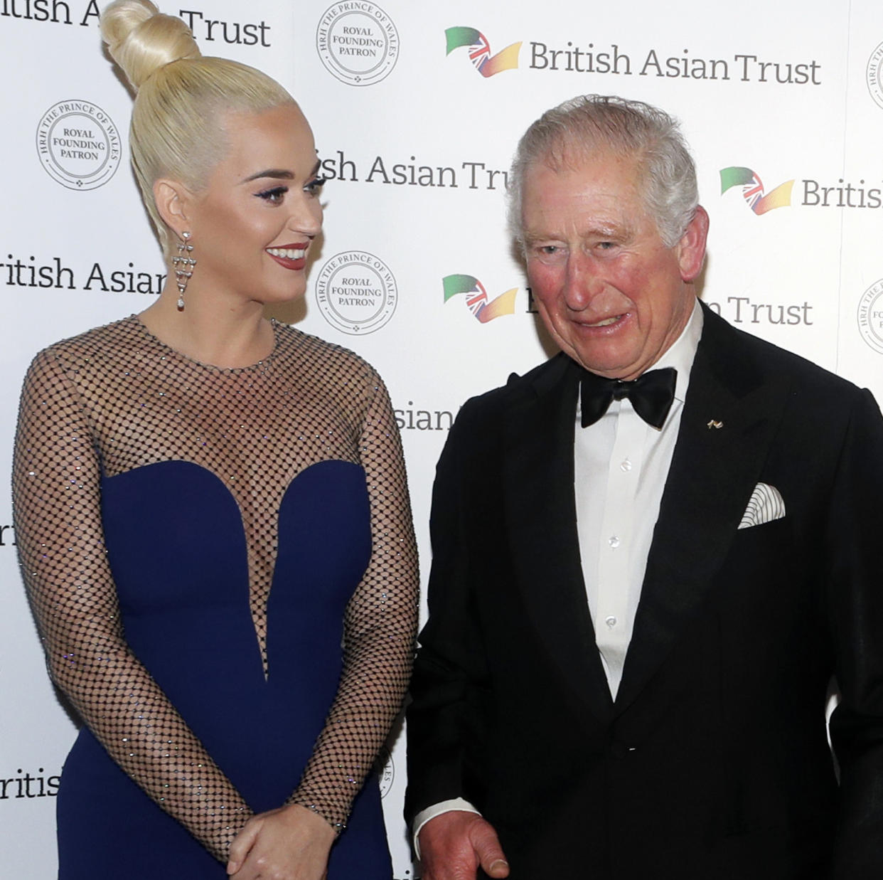 Prince Charles Katy Perry at British Asian Trust on February 4, 2020 in London, England. Photo: Getty Images.