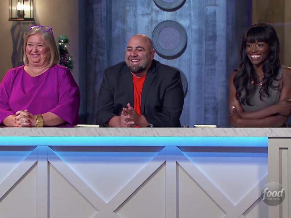 Nancy Fuller, Duff Goldman, and Lorraine Pascale on "Holiday Baking Championship."