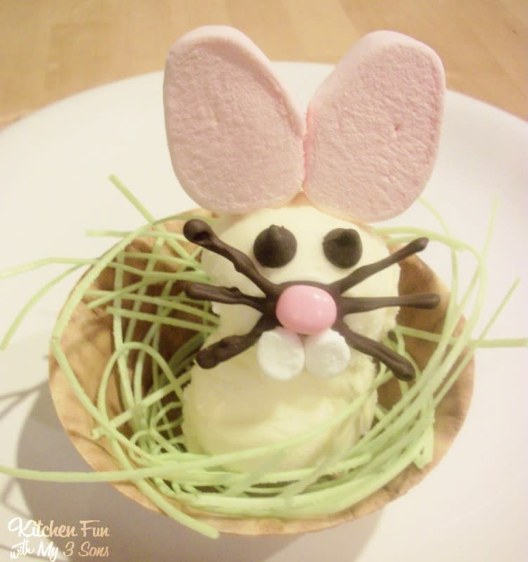 <p>Kitchen Fun With My 3 Sons</p><p>Look at this Easter Bunny just chillin' in his waffle bowl.</p><p><strong>Get the recipe: <a href="http://www.kitchenfunwithmy3sons.com/2011/04/ice-cream-bunny-chillin-in-his-waffle.html" rel="nofollow noopener" target="_blank" data-ylk="slk:Easter Bunny Ice Cream;elm:context_link;itc:0;sec:content-canvas" class="link rapid-noclick-resp">Easter Bunny Ice Cream</a></strong></p><p><strong>Related: <a href="https://parade.com/1339519/parade/easter-dessert-recipes/" rel="nofollow noopener" target="_blank" data-ylk="slk:45+ Easy Easter Desserts & Recipes;elm:context_link;itc:0;sec:content-canvas" class="link rapid-noclick-resp">45+ Easy Easter Desserts & Recipes</a></strong></p>