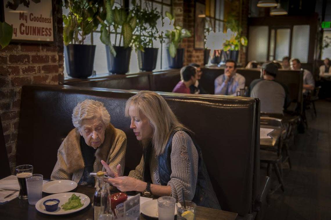 Marjory Peel, 97, enjoys an early dinner with her granddaughter Elaine Sheffer in the 40-year-old, 6,600-square-foot establishment along the R Street Corridor.