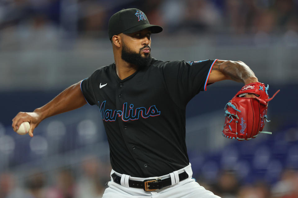 Sandy Alcantara #22 of the Miami Marlins is a fantasy star