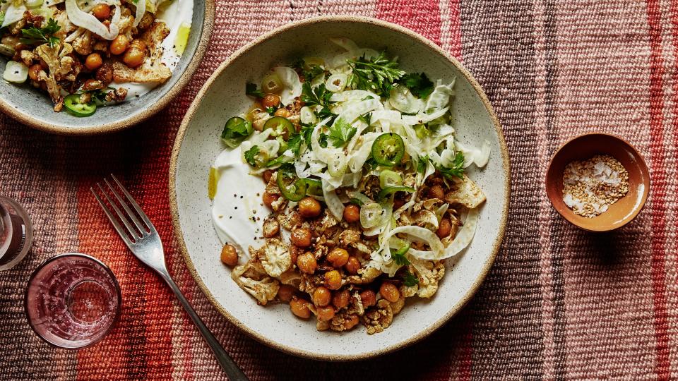 Crispy chickpeas in situ.