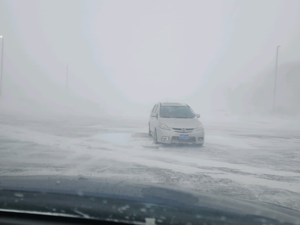 Chatham-Kent in southwestern Ontario was pummelled by a blizzard that saw hundreds of vehicles stranded. This photo was taken by someone who had to spend the night in the local Walmart. (Heather Nickoli - image credit)