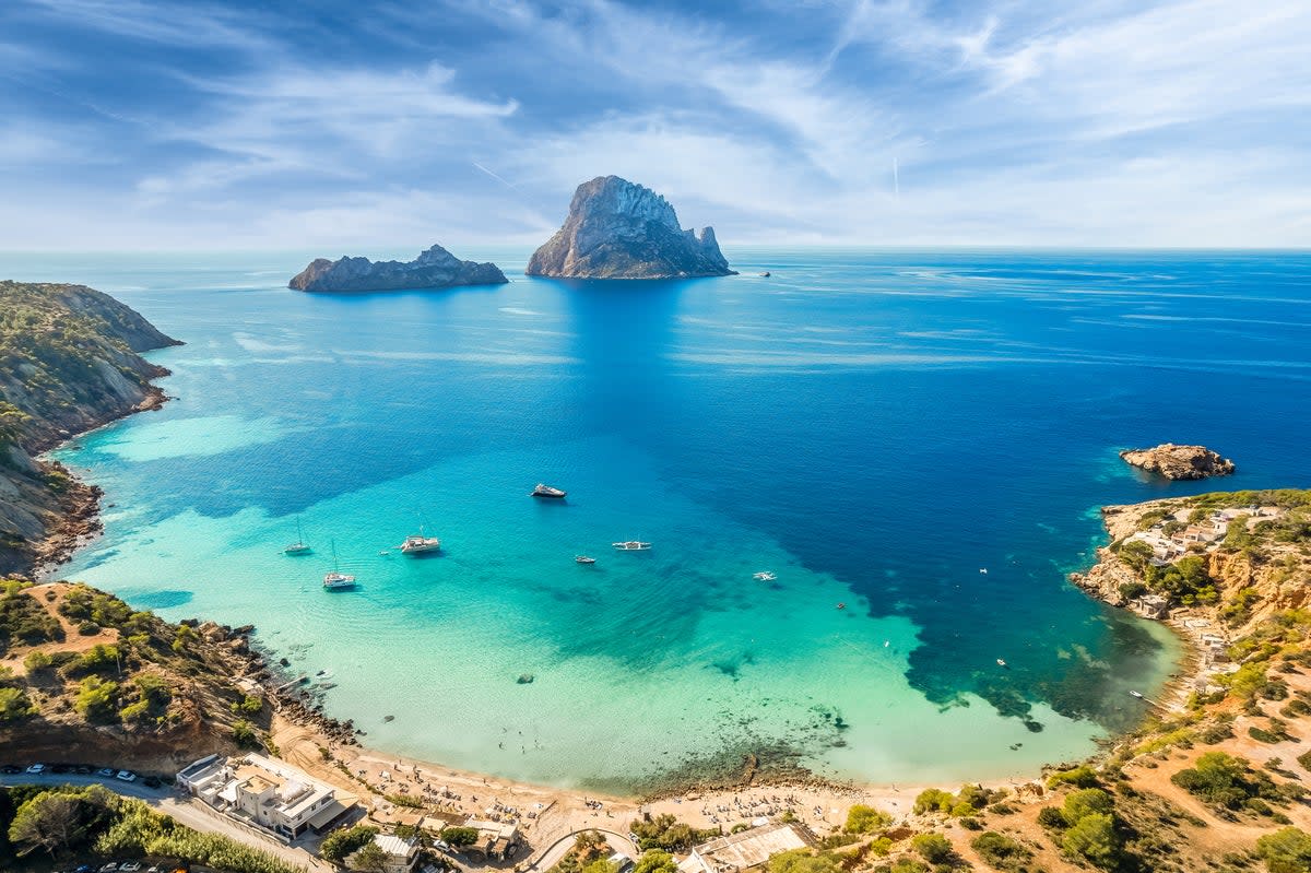 An aerial view of Cala d’Hort, Ibiza (Getty Images/iStockphoto)