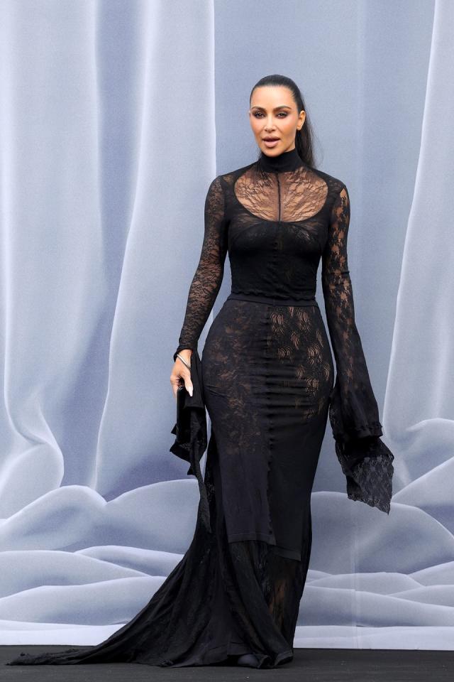 Kim Kardashian Embodies Romance in a transparent Lace Gown at
