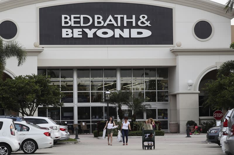 FILE PHOTO: A Bed Bath & Beyond store logo is pictured on a building in Boca Raton, Florida