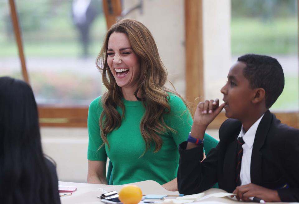 The Duke and Duchess of Cambridge visited Kew Gardens to take part in a Generation Earthshot event with children from The Heathlands School last week. (Getty Images) 