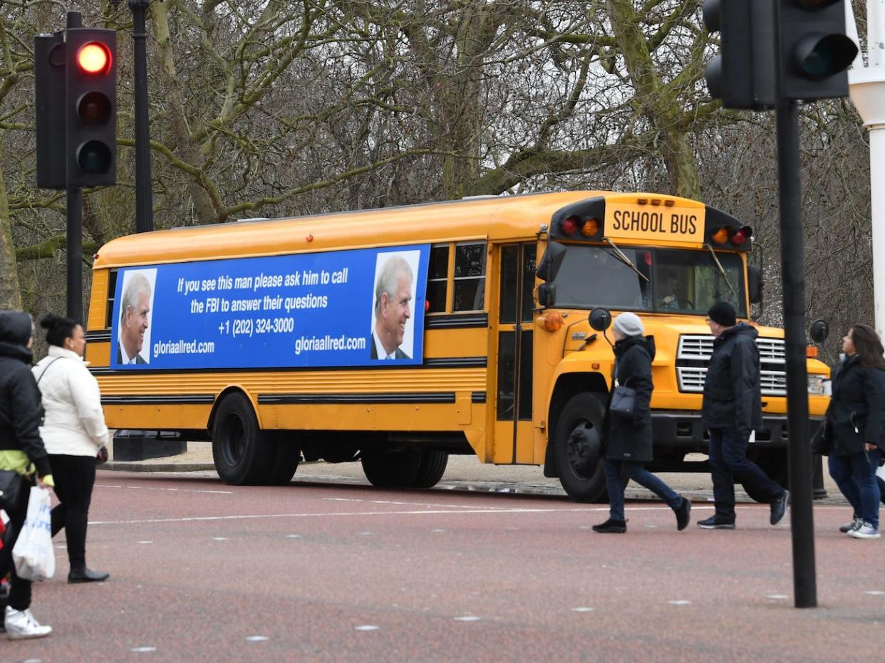 Gloria Allred Jeffrey Epstein Prince Andrew school bus FBI Buckingham Palace