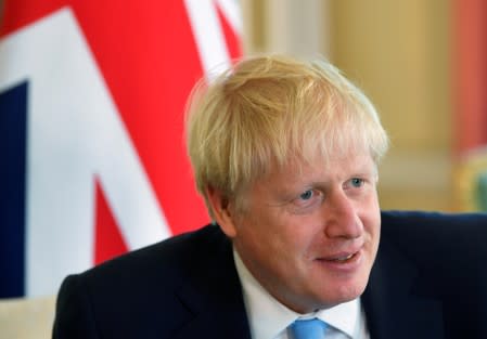 FILE PHOTO: Britain's Prime Minister Boris Johnson meets with King Abdullah II of Jordan in London