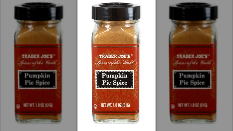 A bottle of Trader Joe's pumpkin pie spice