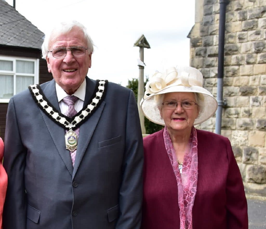 Former district councillor Ken Walker with his wife Freda Walker (Bolsover District Council/PA) (PA Media)