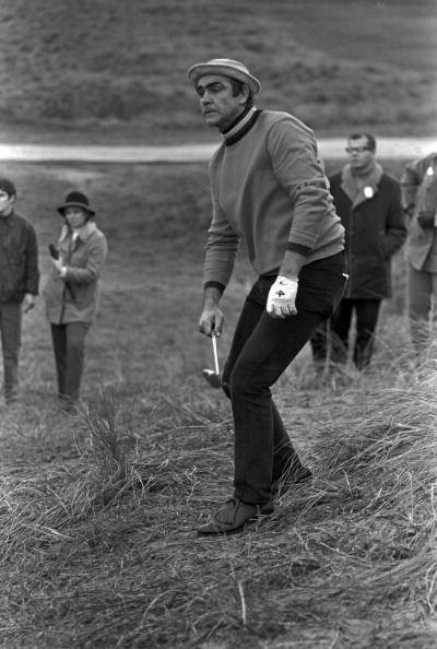 <p>During the Bing Crosby National Pro-Amateur (later renamed the AT&T Pebble Beach National Pro-Am) golf tournament, Connery reacts to his shot from the rough on the course at Cypress Point, Pebble Beach, Florida on January 23, 1969. </p>