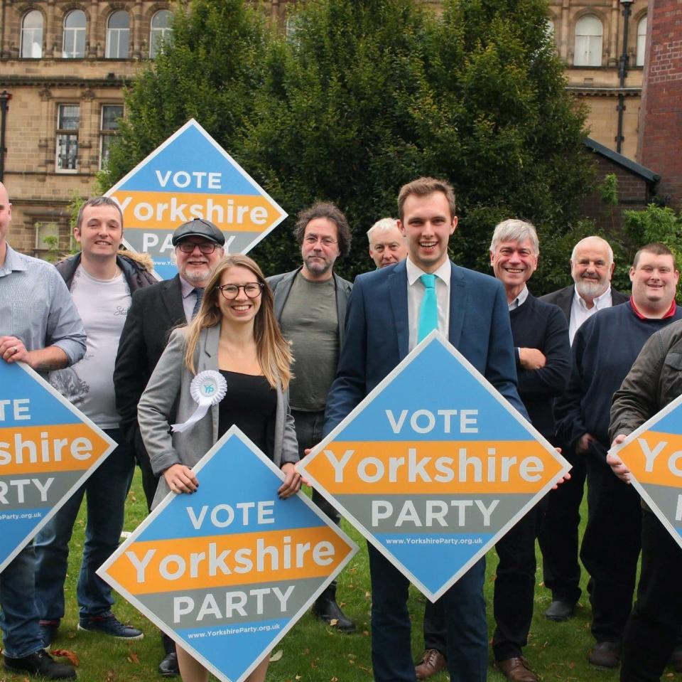 Yorkshire Party candidates standing in the General Election with leader Chris Whitwood at the front