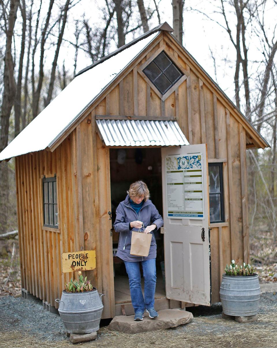 Jane Napolitano, of Kingston, went to the Sugar Shack in the Beechwood neighborhood of Cohasset on the recommendation of a family member. Tuesday, April 26, 2022.