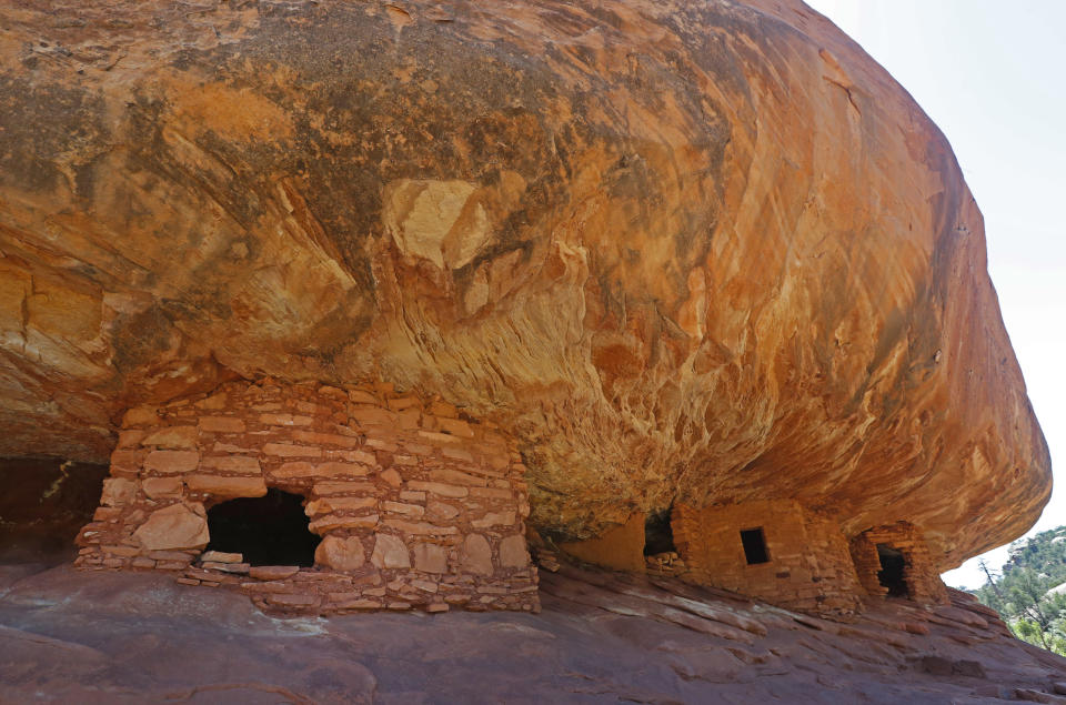 Ancient granaries, part of the House on Fire ruins, are shown here in the South Fork of Mule Canyon in the Bears Ears National Monument, outside Blanding, Utah, earlier this year. (Photo: George Frey via Getty Images)
