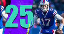 <p>Josh Allen has 99, 135 and 101 yards rushing the past three games. Allen, in just nine games, leads the Bills in rushing. (Josh Allen) </p>