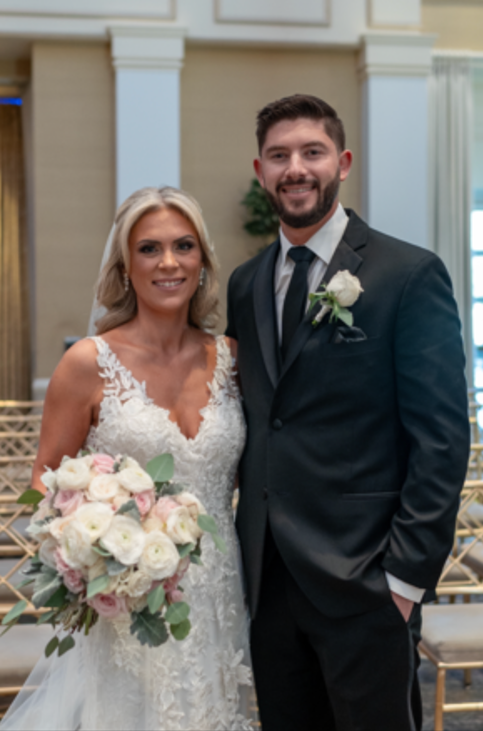 Jillian and Matt Pizzolo on their wedding day last month.