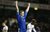Football Soccer - Tottenham Hotspur v Leicester City - Barclays Premier League - White Hart Lane - 13/1/16 Leicester City's Robert Huth celebrates at the end of the game Action Images via Reuters / Matthew Childs Livepic