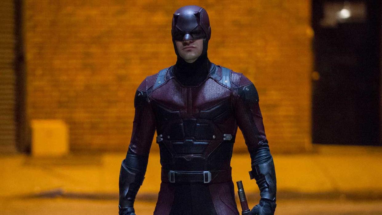  Costumed Daredevil in Netflix series. 