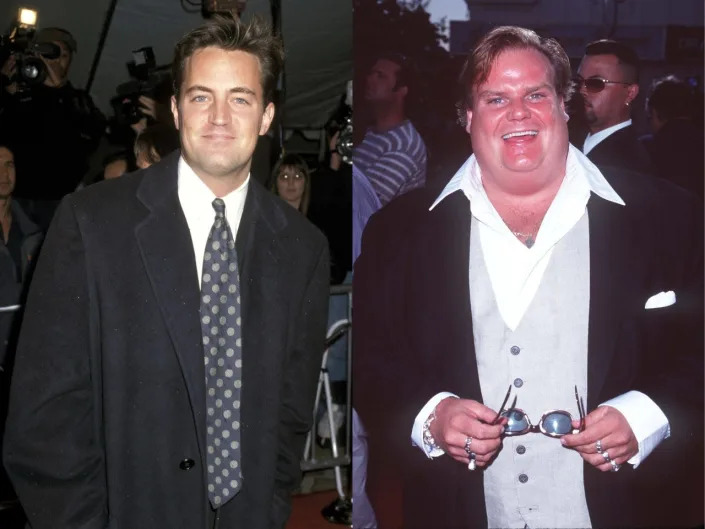 Matthew Perry (left) and Chris Farley (right) in 1997.
