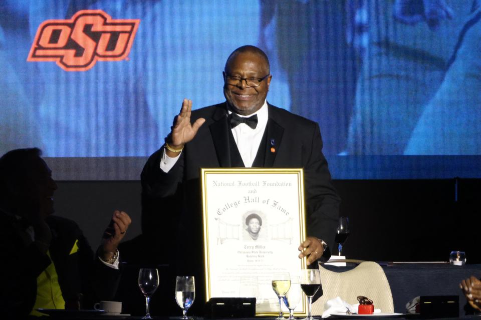 Former OSU running back Terry Miller was inducted into the College Football Hall of Fame on Dec. 6, 2022, in Las Vegas.