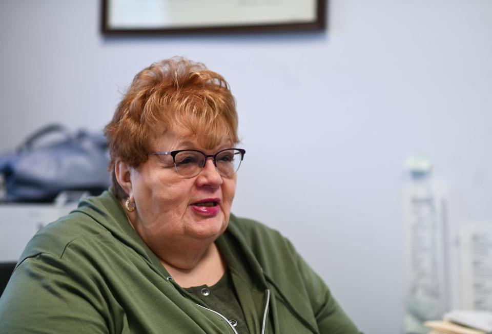 Lansing City Councilwoman Carol Wood reflects back on her career serving the Lansing community, Tuesday, Dec. 5, 2023, at her office in Lansing City Hall.