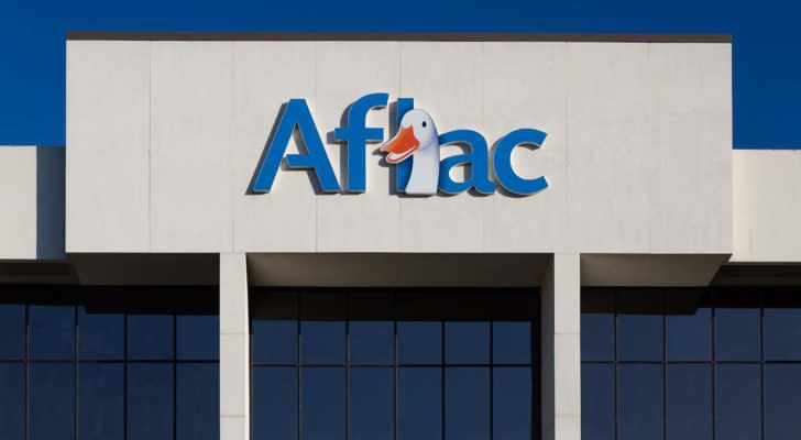 the Aflac (AFL) logo on an office building
