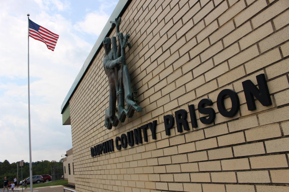The Dauphin County Prison in Harrisburg, Pennsylvania, is seen in this August 15, 2019 photo. The family of 21-year-old inmate Ty’rique Riley is raising questions about his July 1 death in custody. (AP Photo/Michael Rubinkam)