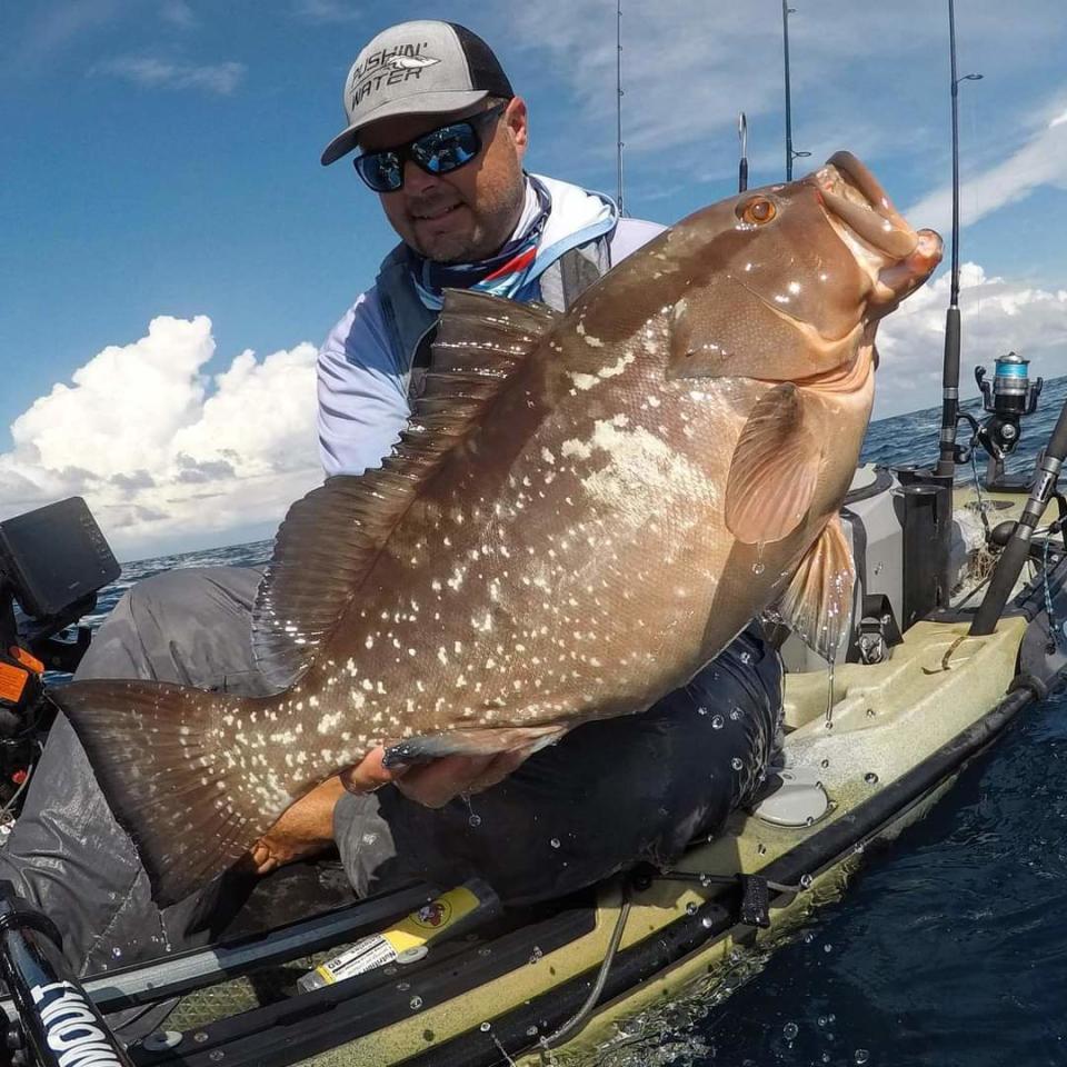 Brian Nelli of Palm Beach Gardens caught his personal best red grouper  Oct. 17, 2022 off Palm Beach County in 45 feet of water.