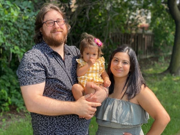 Bruce, Jessa and Shama Cunningham, left to right, were driving home from the cottage when their new Hyundai Venue lost power near Colborne, Ont. Despite having an extended warranty, the Cunninghams say they had to find their own way back home. (Talia Ricci/CBC - image credit)