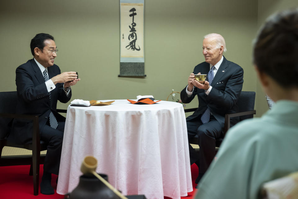 拜登（右）下周將接待岸田文雄（左）   圖：翻攝自美國總統官方Ｘ（推特）