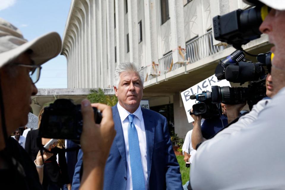 Evan Corcoran leaves a federal courthouse in West Palm Beach, Florida in September 2022. (AFP via Getty Images)