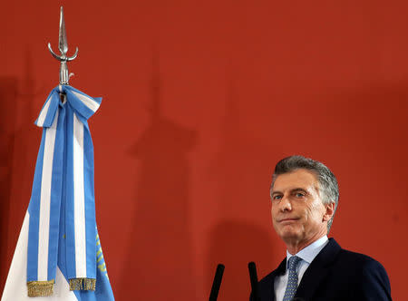 FILE PHOTO: Argentina's President Mauricio Macri arrives for a ceremony at the Casa Rosada Presidential Palace in Buenos Aires, Argentina September 27, 2018. REUTERS/Marcos Brindicci