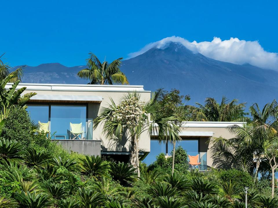 The resort’s eco-lodges have views of Mount Etna or the Ionian Sea (Donna Carmela)