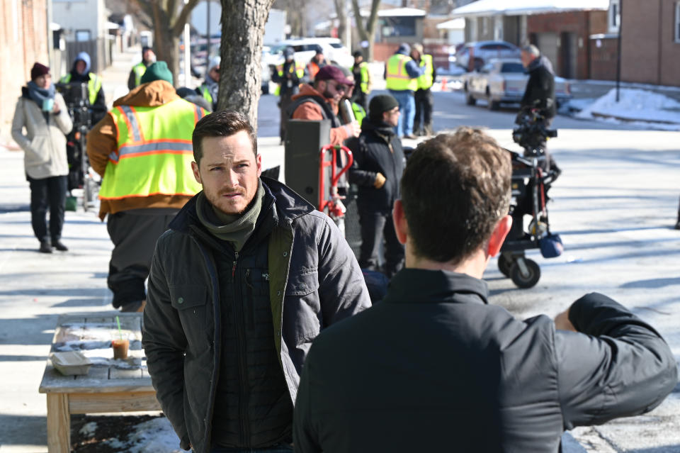 Jesse Lee Soffer on set of NBC's Chicago P.D.