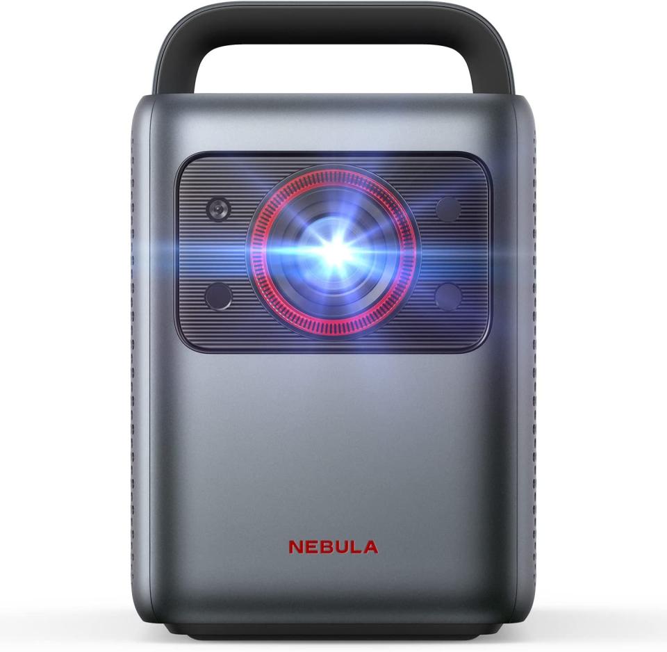 Nebula Cosmos Laser 4K. against white background.