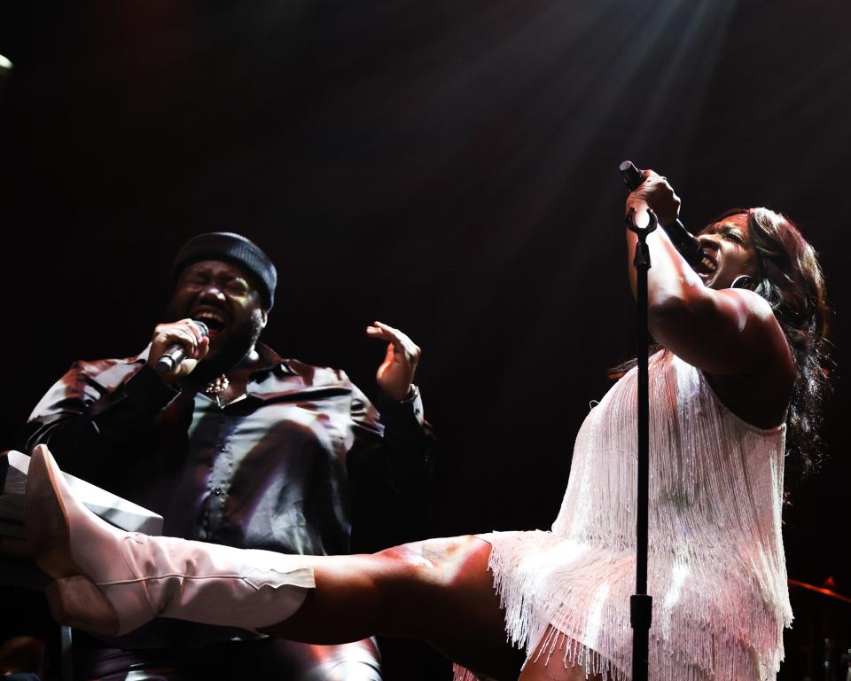 Michael and Tanya Trotter of The War and Treaty perform on Saturday, May 13, 2023, at the Brooklyn Bowl in Nashville, Tennessee. Photo by Abbey Cutrer | Special to The Tennessean