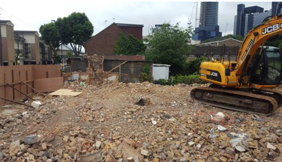 All that was left of the properties was rubble (London Borough of Tower Hamlets)