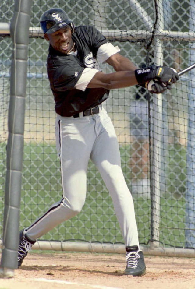 Michael Jordan talks with Chicago White Sox Manager Gene Lamont 19 News  Photo - Getty Images