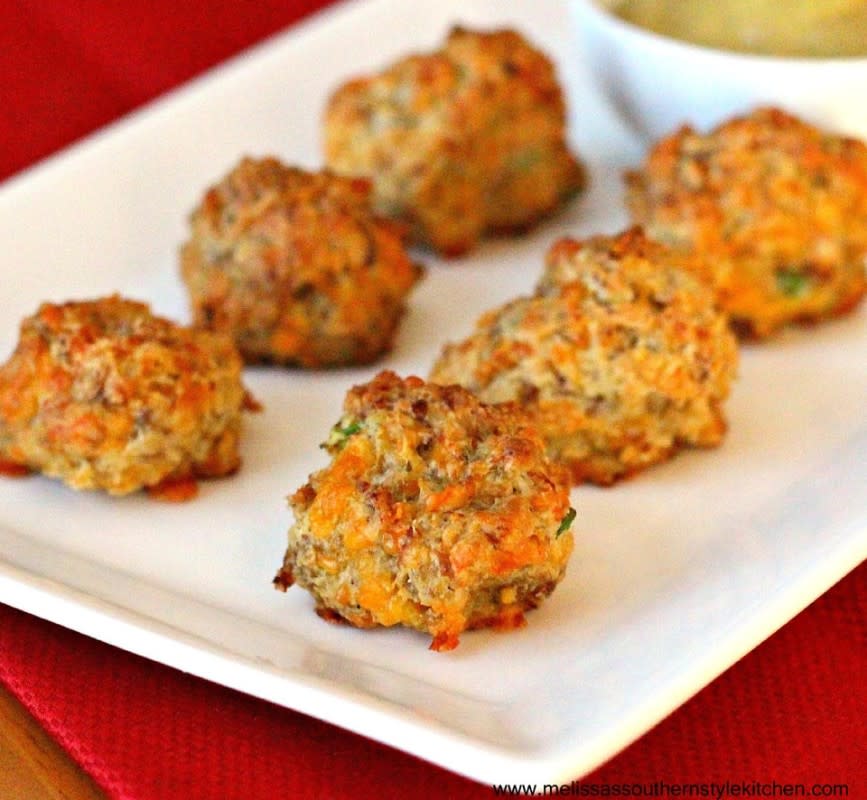 <p>Melissa's Southern Style Kitchen</p><p>Creole mustard beautifully complements the flavor of the pork sausage in this twist on a southern classic. </p><p><strong>Get the recipe: <a href="https://www.melissassouthernstylekitchen.com/kicked-up-creole-sausage-balls/" rel="nofollow noopener" target="_blank" data-ylk="slk:Creole Sausage Balls;elm:context_link;itc:0;sec:content-canvas" class="link ">Creole Sausage Balls</a></strong></p>